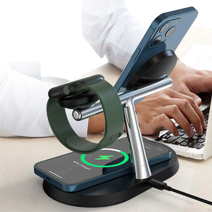 30W 3 in 1 Magnetic Wireless Charger Stand Fast Charging Dock Station for Iphone14/15/16/17Pro Max Apple Watch 8 7 6 Airpods Pro