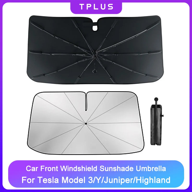 Model Y Juniper Sunshade Umbrella for Tesla Model 3/Y/Highland 2017-2026 Front Windshield Window Sunshade Protect Car Accessory