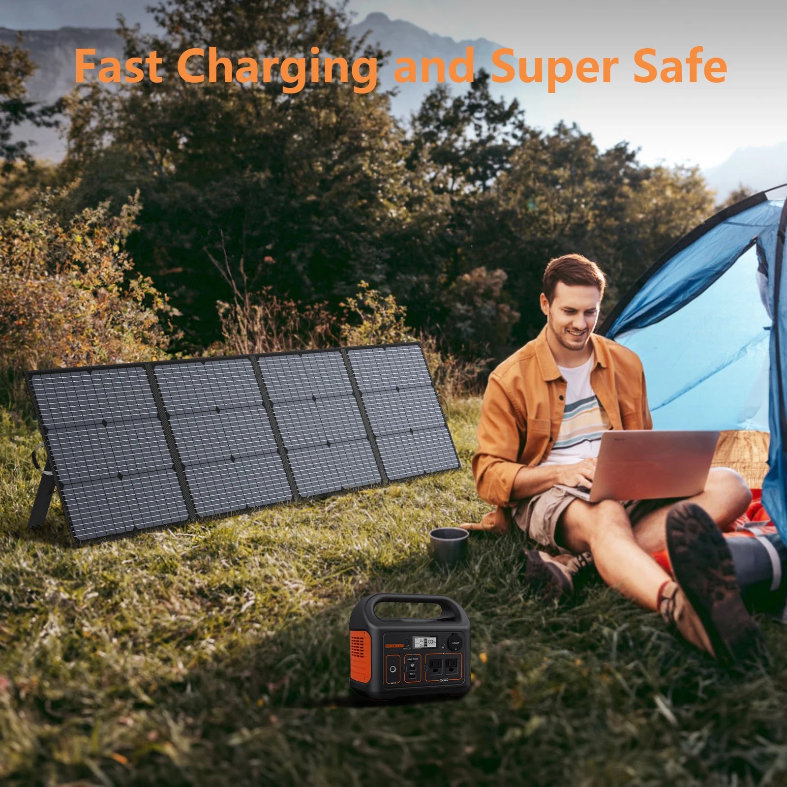 Portable Solar Charger 40V 220W Foldable Solar Panel Kit for Jackery Bluetti Ecoflow Power Stations RV Camping Patio