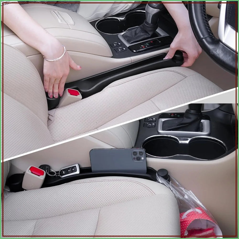 Car Seat Gap Filler Set of 2, Soft Foam Multifunctional Gap Stopper with Organizer & Hook, Universal Fit for Cars Suvs Trucks
