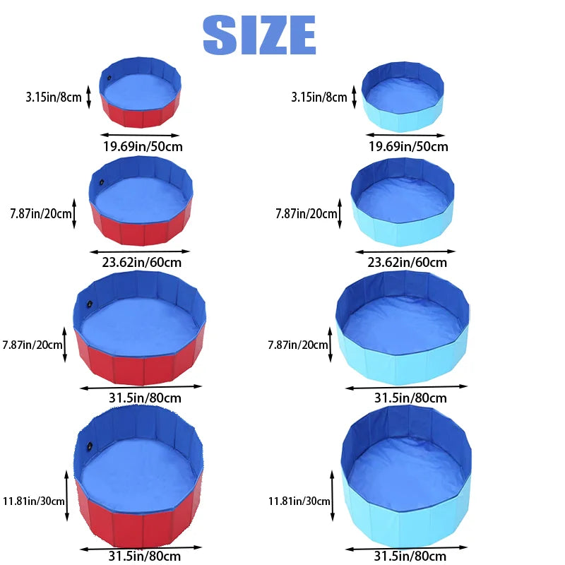 Portable Dog Pool PVC Pet Swimming Bathtub Collapsible Hard Plastic Pool for Pets to Swim and Bath