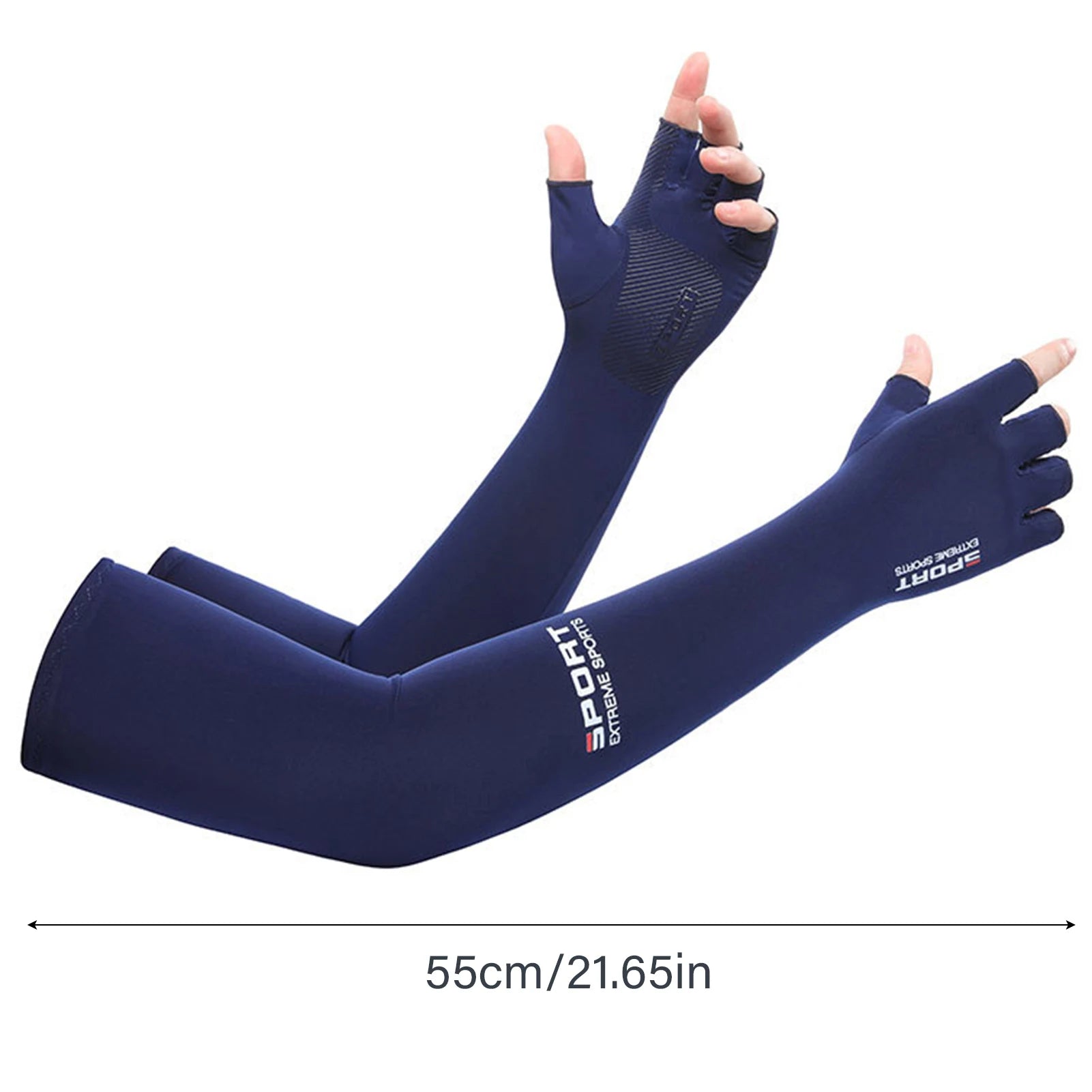 Sun-Protective Arm Sleeves Cooling Cover Summer UV Sun Protection Riding Sleeves Thin Ice Silk Gloves Outdoor Running Cycling