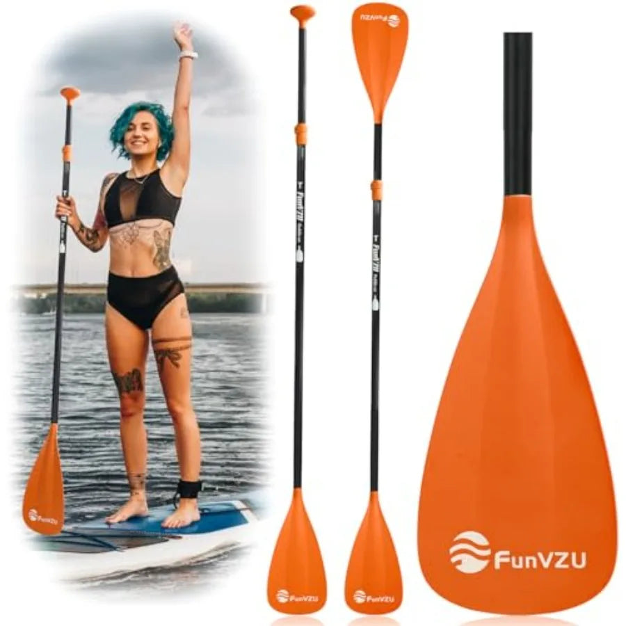 SUP Paddle, Stand up Paddle Board Paddle Lightweight Adjustable 4-Piece Aluminium Kayak Paddles, Unique Lock Design Floating Al