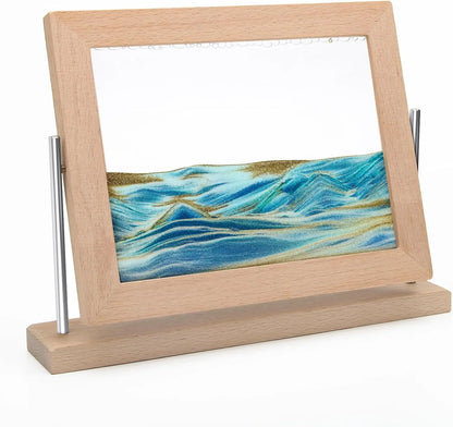 Dynamic Sand Art Picture for Home Office Decor, Calming Moving Sandscape