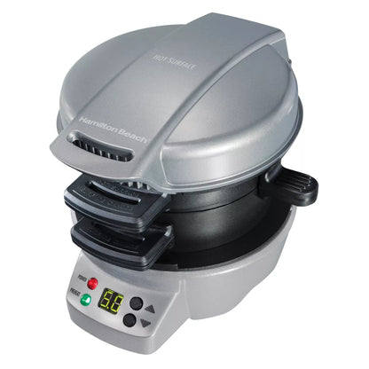 Hamilton Beach Breakfast Sandwich Maker with Timer - Dark Gray - 25478: Nonstick, Cool Touch Handle, 600W, Dishwasher-Safe