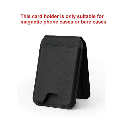 Magnetic Wallet Case with Card Holder and Stand for Iphone 16 15 14 13 12 Series PU Leather Black