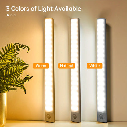 LED Night Light Motion Sensor Lights Wireless Rechargeable Closet Kitchen Bedroom Sensor Light Cabinet Stair Light 2Piece
