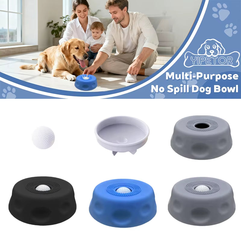 Slow Feeder Dog Bowls for Liquid Treat, Anti-Slip【Entertained Ball-In】 Bone Broth Dog Lick Bowl,Pet Licking Bowls