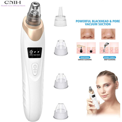 Blackhead Remover Vacuum Pore Cleaner Multi Suction Heads Adjustable Suction USB Rechargeable Deep Cleansing Skin Tool Gifts