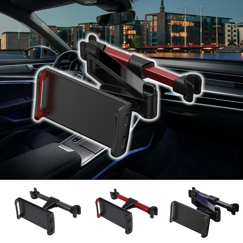 Telescopic Car Rear Pillow Phone Holder Tablet Rotating Holder Car Back Seat Stand Headrest Bracket Universal Holder Accessories