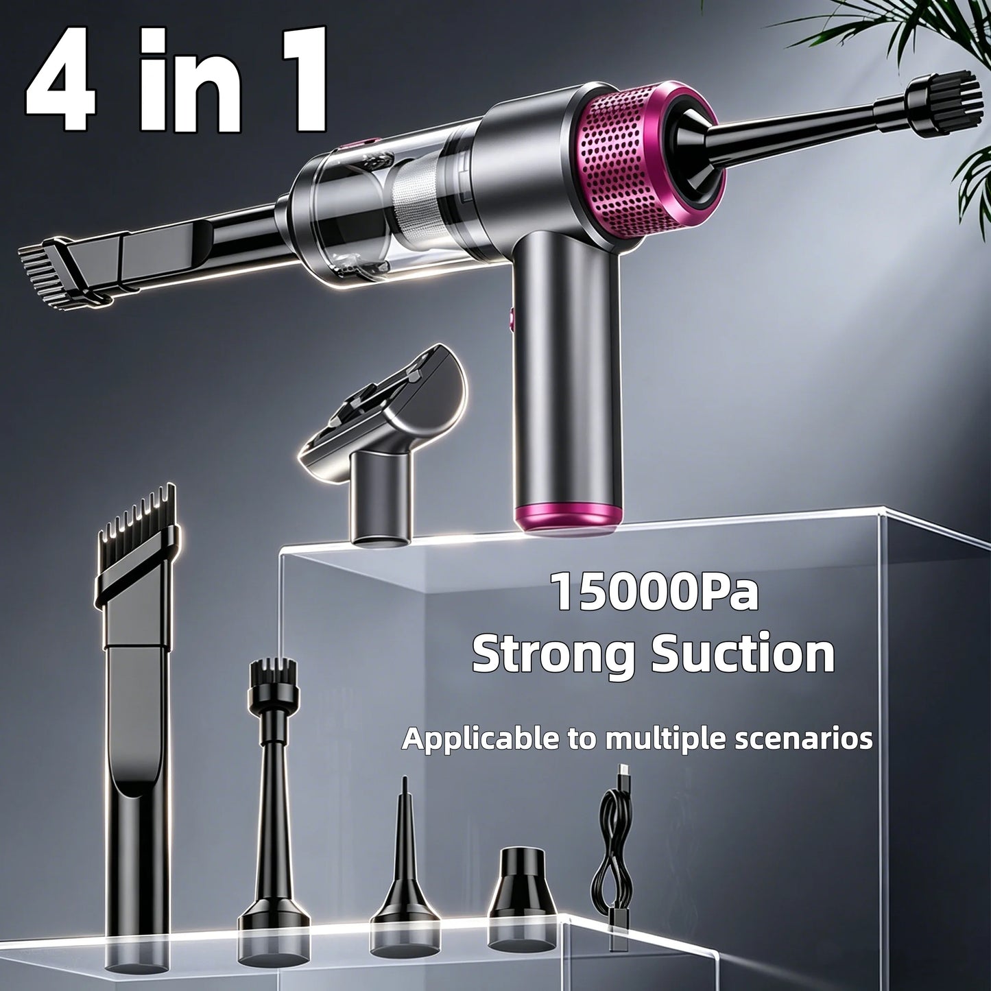 15000Pa Car Vacuum Cleaner Handheld Wireless Portabale Cordless Handheld Vacuum High-Power Vacuum Cleaner for Home Office Car