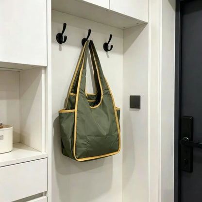 Reusable Drawstring Tote Bag for Shopping Travel and Grocery Lightweight Compact Eco Friendly and Foldable Design