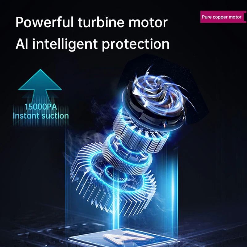 15000Pa Car Vacuum Cleaner Handheld Wireless Portabale Cordless Handheld Vacuum High-Power Vacuum Cleaner for Home Office Car