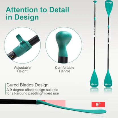 SUP Paddle, Stand up Paddle Board Paddle Lightweight Adjustable 4-Piece Aluminium Kayak Paddles, Unique Lock Design Floating Al