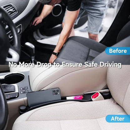 Car Seat Gap Filler Set of 2, Soft Foam Multifunctional Gap Stopper with Organizer & Hook, Universal Fit for Cars Suvs Trucks
