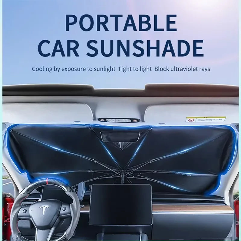 Model Y Juniper Sunshade Umbrella for Tesla Model 3/Y/Highland 2017-2026 Front Windshield Window Sunshade Protect Car Accessory