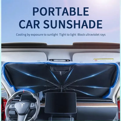 Model Y Juniper Sunshade Umbrella for Tesla Model 3/Y/Highland 2017-2026 Front Windshield Window Sunshade Protect Car Accessory