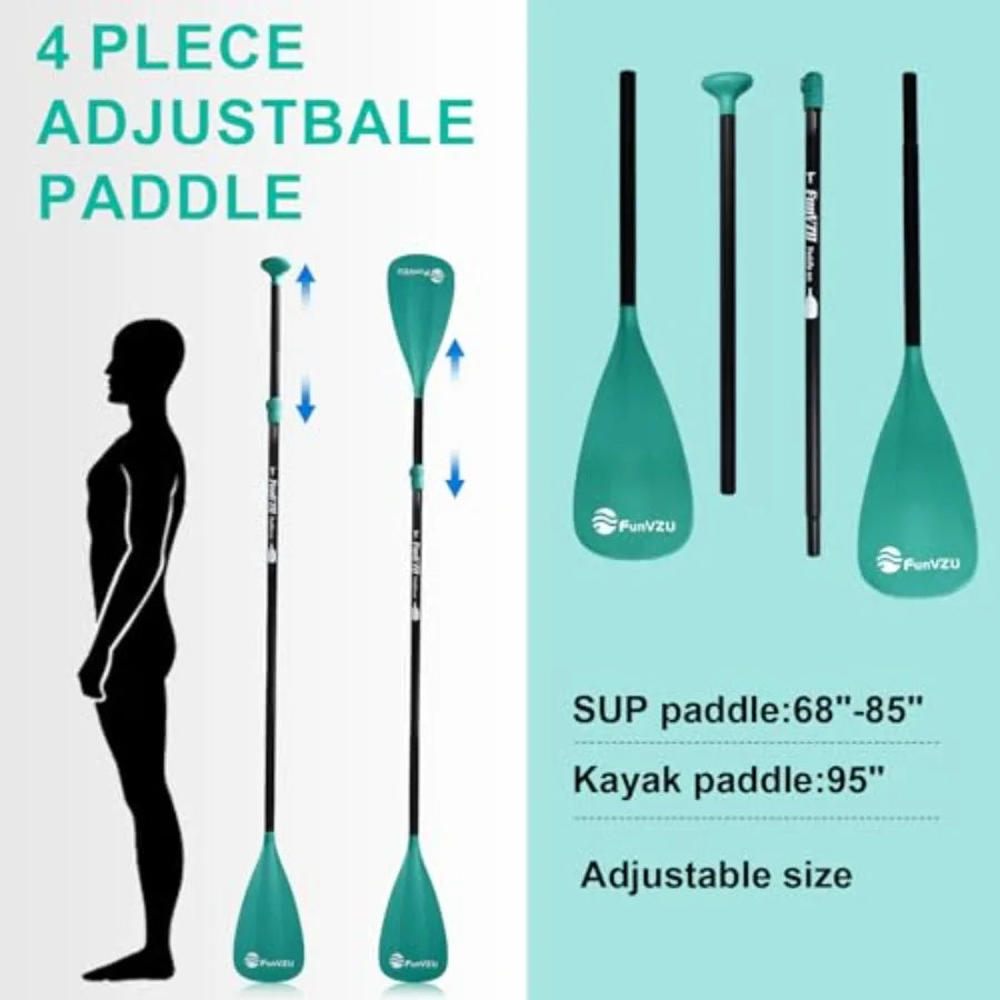 SUP Paddle, Stand up Paddle Board Paddle Lightweight Adjustable 4-Piece Aluminium Kayak Paddles, Unique Lock Design Floating Al