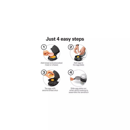 Hamilton Beach Breakfast Sandwich Maker with Timer - Dark Gray - 25478: Nonstick, Cool Touch Handle, 600W, Dishwasher-Safe