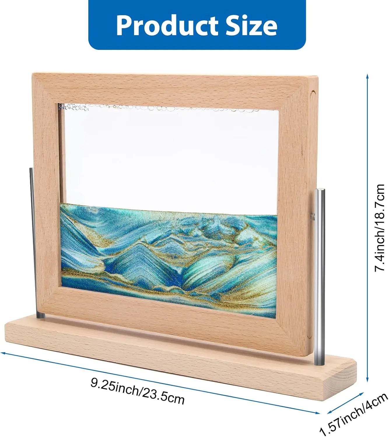 Dynamic Sand Art Picture for Home Office Decor, Calming Moving Sandscape