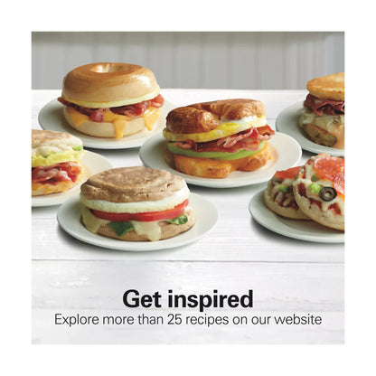 Hamilton Beach Breakfast Sandwich Maker with Timer - Dark Gray - 25478: Nonstick, Cool Touch Handle, 600W, Dishwasher-Safe