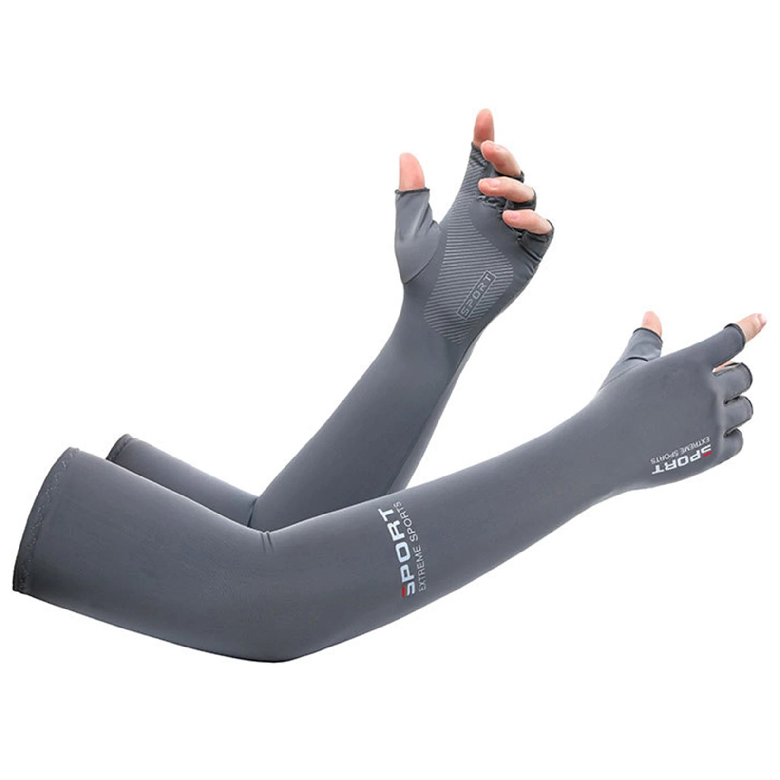 Sun-Protective Arm Sleeves Cooling Cover Summer UV Sun Protection Riding Sleeves Thin Ice Silk Gloves Outdoor Running Cycling