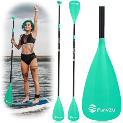 SUP Paddle, Stand up Paddle Board Paddle Lightweight Adjustable 4-Piece Aluminium Kayak Paddles, Unique Lock Design Floating Al
