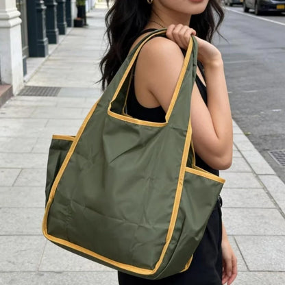 Reusable Drawstring Tote Bag for Shopping Travel and Grocery Lightweight Compact Eco Friendly and Foldable Design