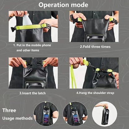 2L 5L Marine Dry Bag Waterproof PVC Bags Phone Touch Beach Canyoning Boating Diving Rafting Floating Kayaking Surf Shoulder Bag