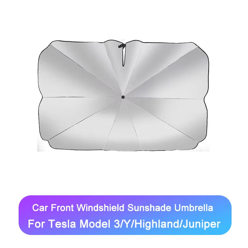 Model Y Juniper Sunshade Umbrella for Tesla Model 3/Y/Highland 2017-2026 Front Windshield Window Sunshade Protect Car Accessory