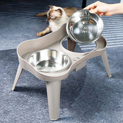 Raised Stand Elevated Dog Feeder Non-Slip and No Spill Design Bowl Pet Supplies Suitable for Improve Posture and Comfort Xuan-Us