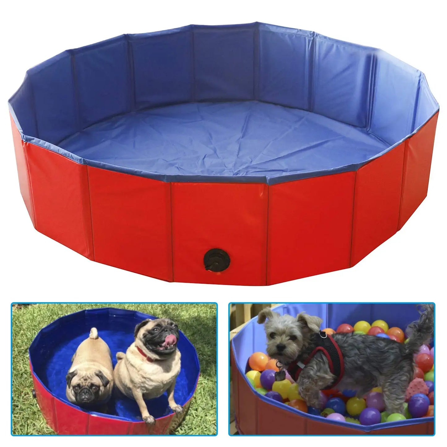 Portable Dog Pool PVC Pet Swimming Bathtub Collapsible Hard Plastic Pool for Pets to Swim and Bath