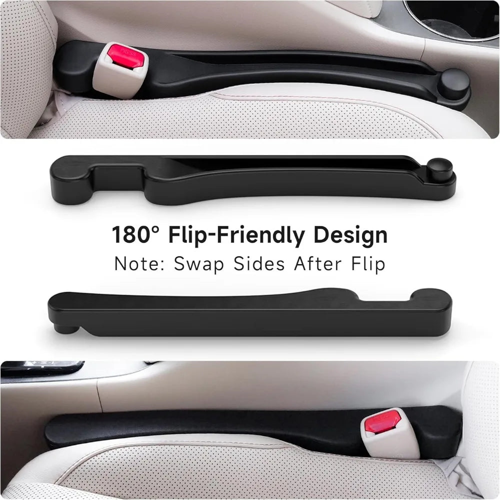 Car Seat Gap Filler Set of 2, Soft Foam Multifunctional Gap Stopper with Organizer & Hook, Universal Fit for Cars Suvs Trucks