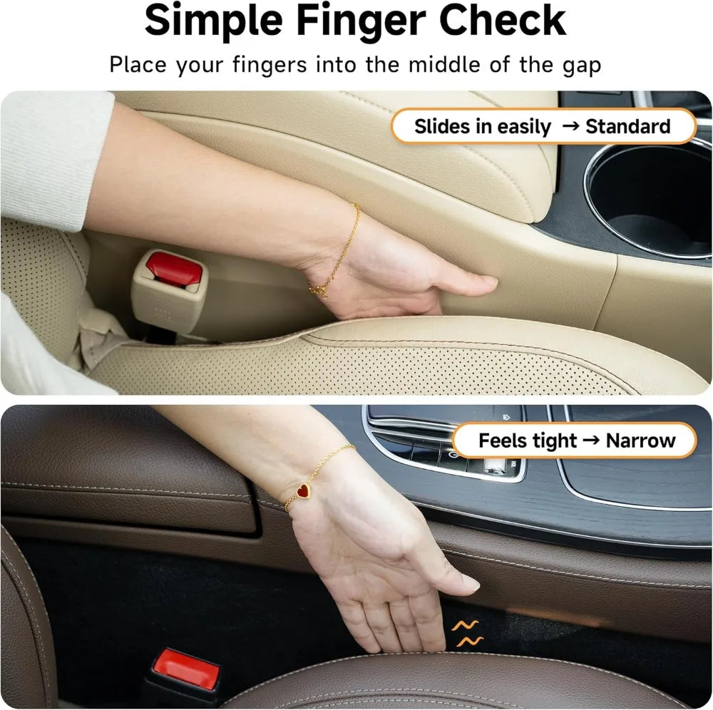 Car Seat Gap Filler Set of 2, Soft Foam Multifunctional Gap Stopper with Organizer & Hook, Universal Fit for Cars Suvs Trucks