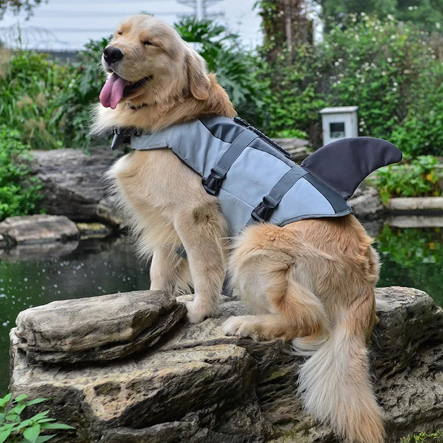 Dog Life Jacket Dogs Ripstop Nylon Buoyant Safety Handle Swimming Surfing Summer Water Activities