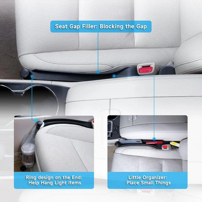 Car Seat Gap Filler Set of 2, Soft Foam Multifunctional Gap Stopper with Organizer & Hook, Universal Fit for Cars Suvs Trucks
