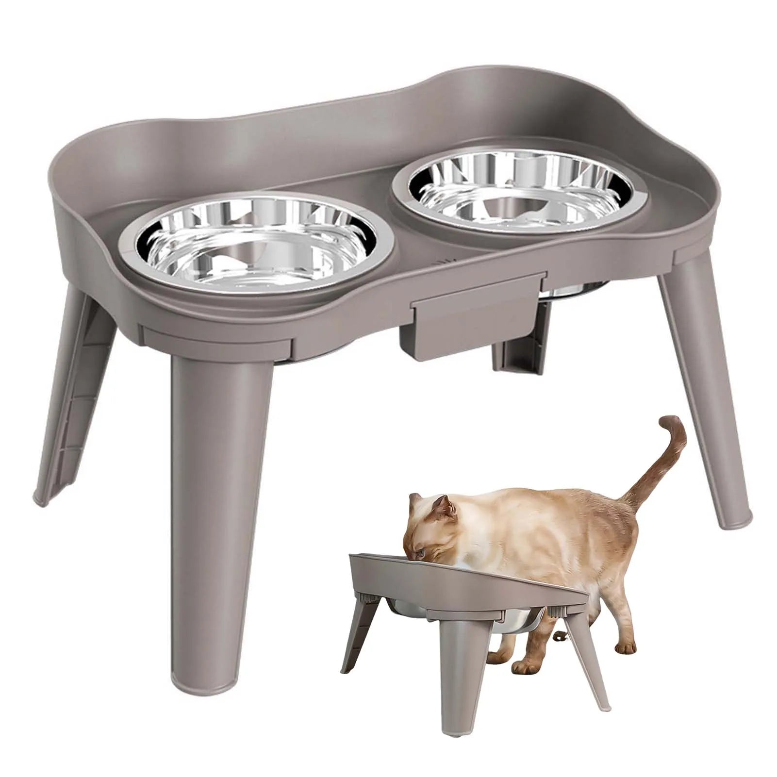 Raised Stand Elevated Dog Feeder Non-Slip and No Spill Design Bowl Pet Supplies Suitable for Improve Posture and Comfort Xuan-Us
