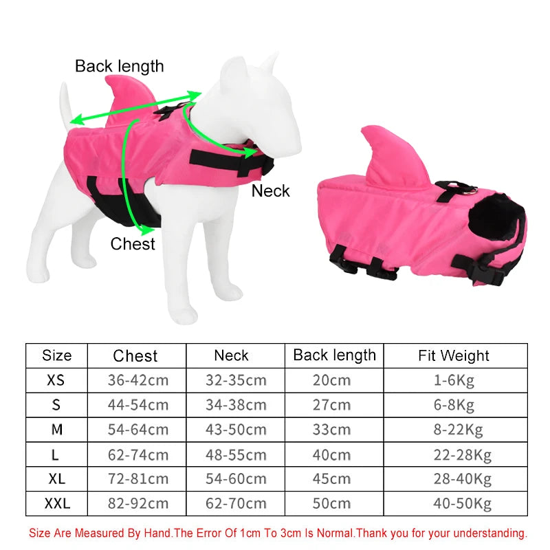 Shark Dog Life Vest Swimwear Puppy Jacket Dog Swimming Suit Pet Clothes for Small Medium Dog