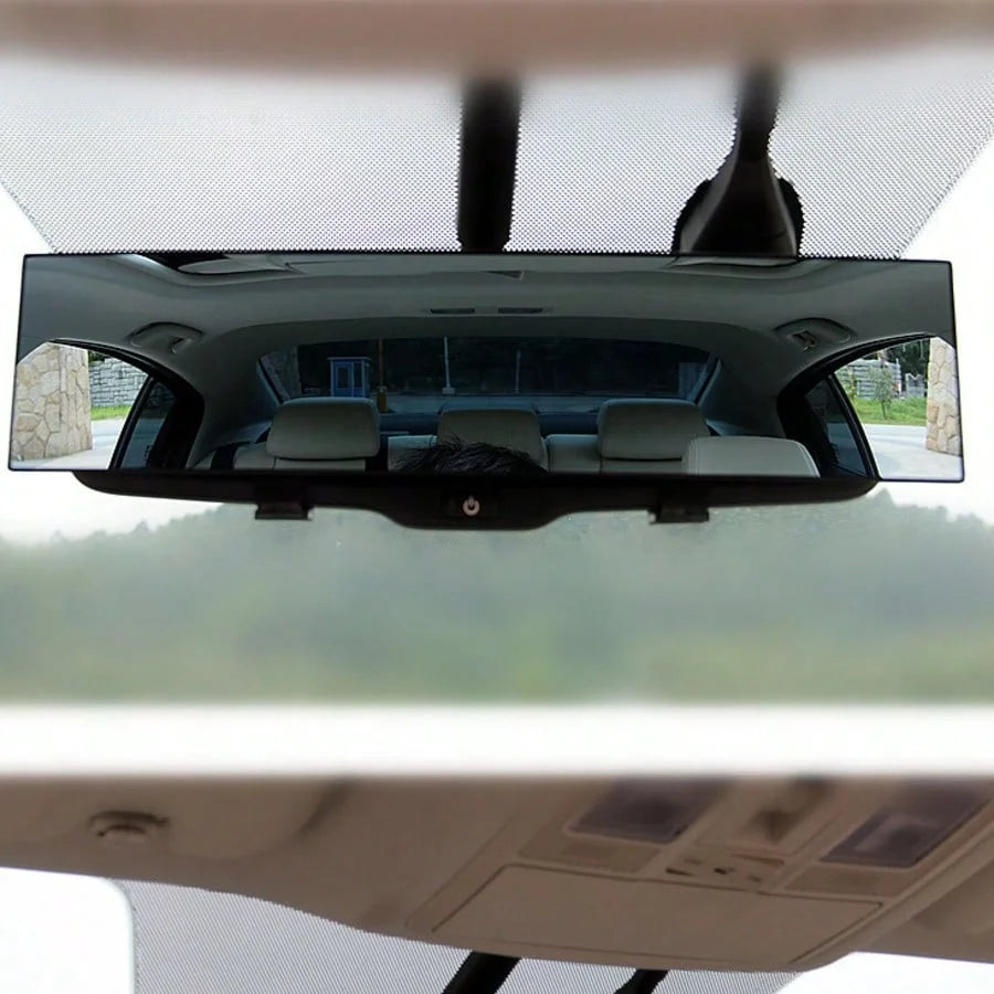 Wide-Angle, Anti-Glare Rearview Mirror for Cars; High-Definition Curved Rearview Mirror to Prevent Blind Spots.