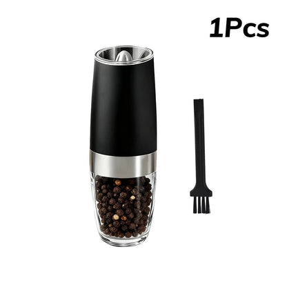 1/2Pcs Gravity Electric Pepper and Salt Stainless Steel Grinder Set with Adjustable Coarseness Operated LED Light
