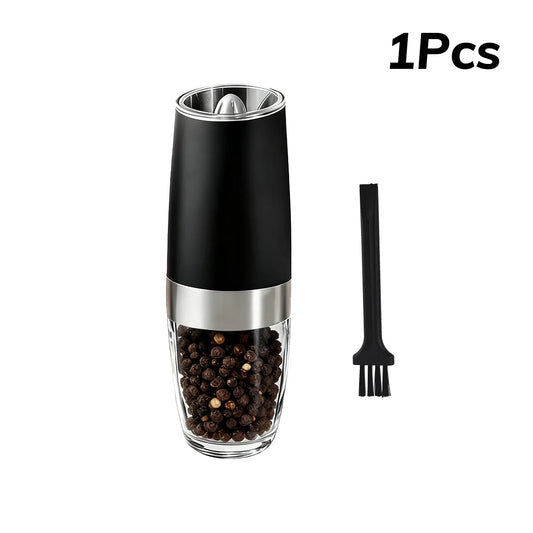 1/2Pcs Gravity Electric Pepper and Salt Stainless Steel Grinder Set with Adjustable Coarseness Operated LED Light