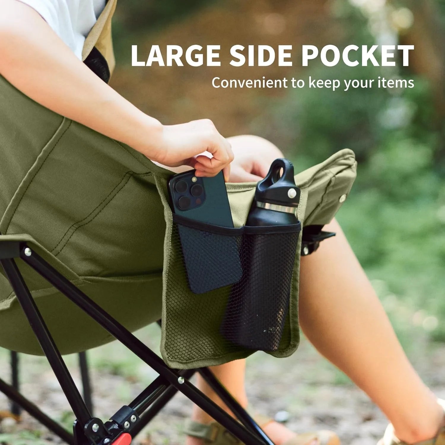 High Back Moon Chair Camping Outdoor Fishing Folding Adjustable Lounge Chair Portable Picnic Garden Leisure Seat