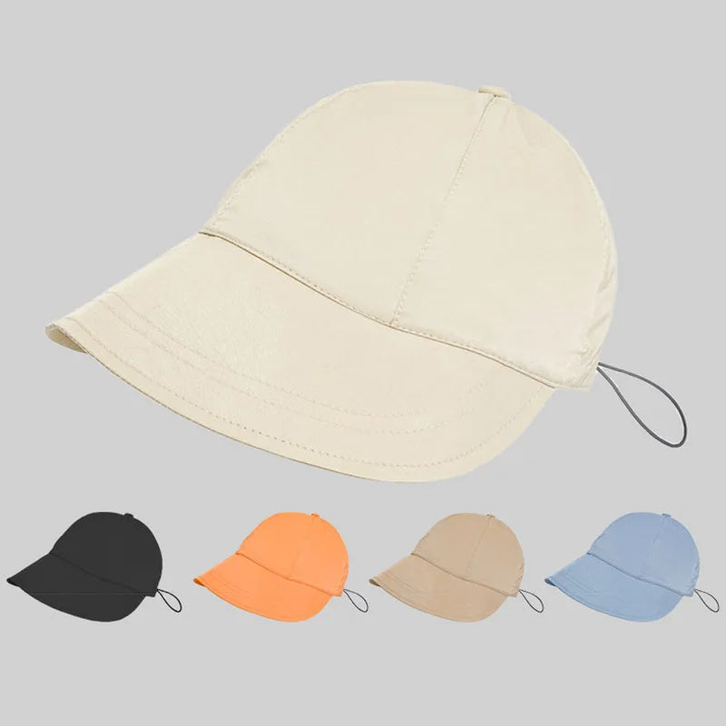 Foldable Sun Hat Summer Outdoor Beach Fisherman Hat Sun Protection Adjustable Cotton Wide Brim Women'S Fisherman Hat