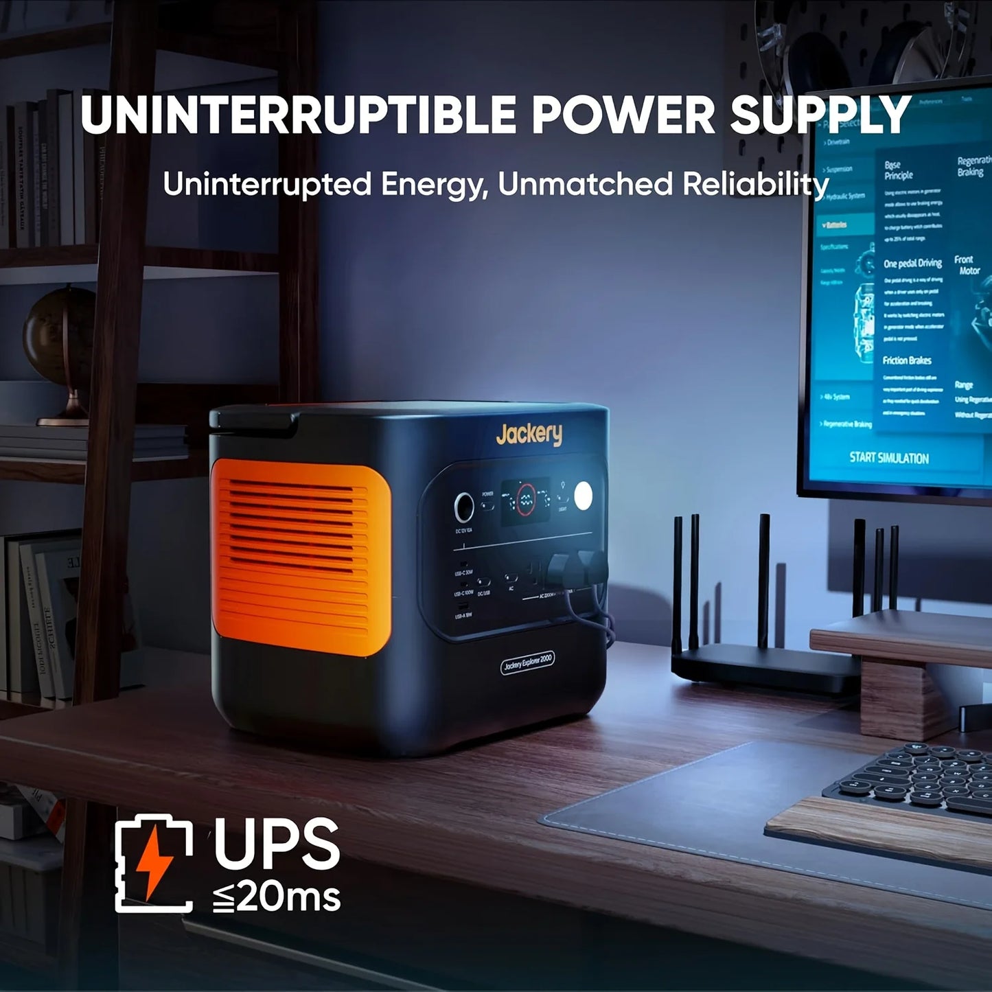 Explorer 2000 V2 with 12V Charging Cable,2200W Output and 2040Wh of Lifepo₄ (LFP) Capacity,5 Years Warranty