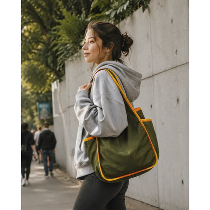 Reusable Drawstring Tote Bag for Shopping Travel and Grocery Lightweight Compact Eco Friendly and Foldable Design