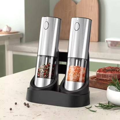 1Pc/2Pcs MINI USB Rechargeable Automatic Pepper Grinder Adjustable Coarseness Salt and Pepper Mill for Kitchen Spice Grinder