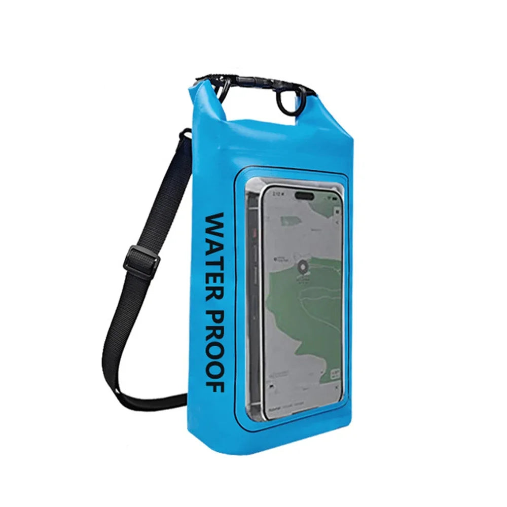 2L 5L Marine Dry Bag Waterproof PVC Bags Phone Touch Beach Canyoning Boating Diving Rafting Floating Kayaking Surf Shoulder Bag