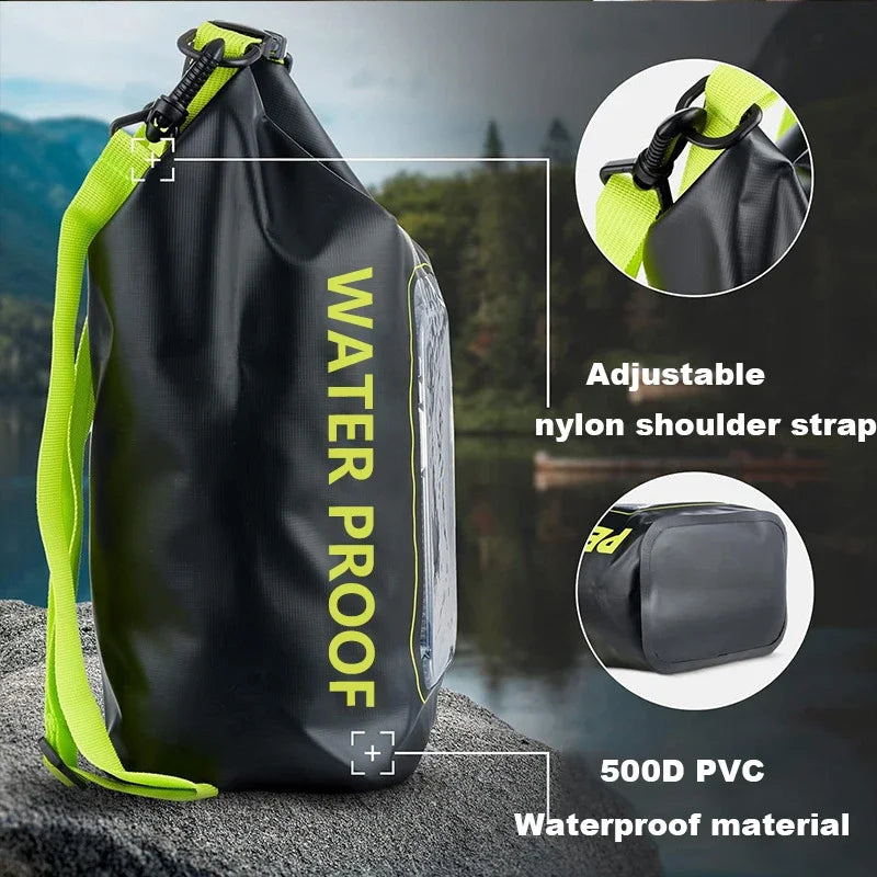 2L 5L Marine Dry Bag Waterproof PVC Bags Phone Touch Beach Canyoning Boating Diving Rafting Floating Kayaking Surf Shoulder Bag