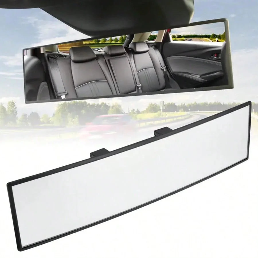 Wide-Angle, Anti-Glare Rearview Mirror for Cars; High-Definition Curved Rearview Mirror to Prevent Blind Spots.