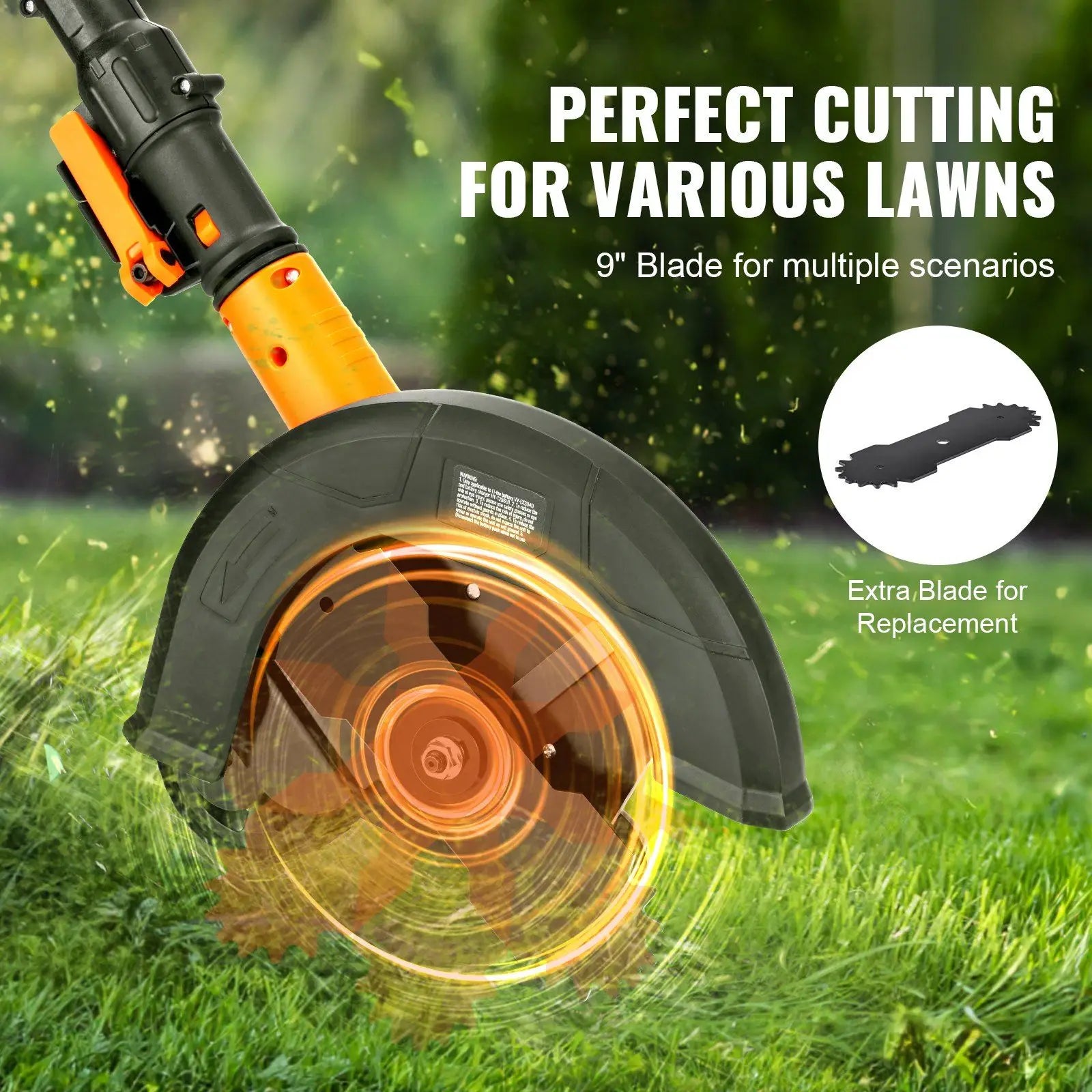 20V Battery Powered Cordless Lawn Edger with 9" Blade and 3-Position Depth Adjustment Edger Lawn Tool with Battery and Charger